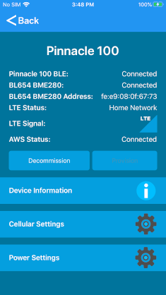 Device commissioned and connected to AWS