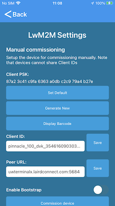 LwM2M settings