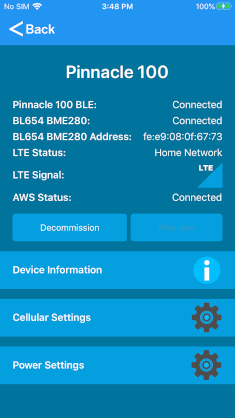 Device commissioned and connected to AWS