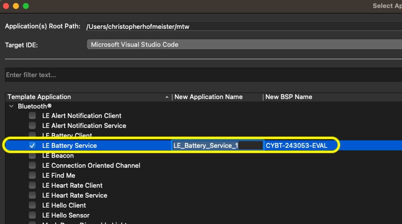 Select Template Application