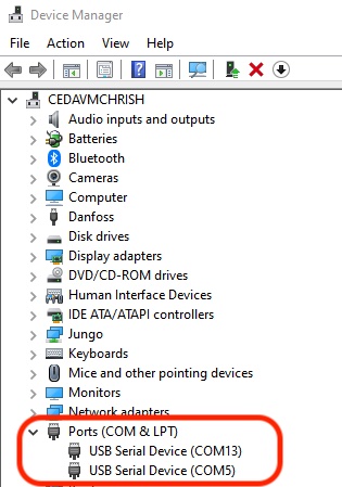 HCI UART Windows OS